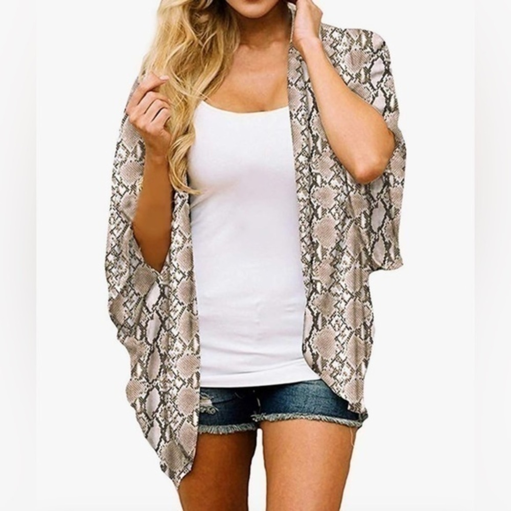 Women's Snake Print Kimono Jacket Size L